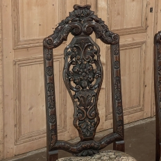 Pair Antique Italian Renaissance Side Chairs