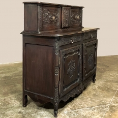 19th Century Country French Walnut Buffet a Glissant