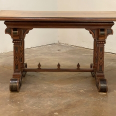 19th Century Italian Neogothic Inlaid Library Table ~ Center Table
