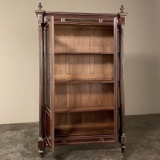 19th Century Napoleon III Period Empire Mahogany Bookcase ~ Bibliotheque with Brass Detail