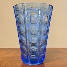 Mid-Century Blue Glass Vase by Saint Gobain