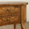 Pair Antique Italian Walnut Inlaid Kidney-Shaped End Tables ~ Nightstands