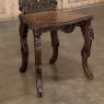 19th Century Black Forest Carved & Inlaid Salon Chair