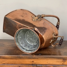 19th Century Copper Coal Scuttle with Scoop