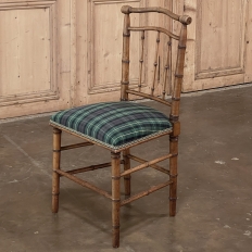 Antique French Faux Bamboo Salon Chair