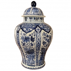 Antique Delft Lidded Urn by Boch of Belgium