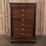 19th Century French Louis XVI Neoclassical Rosewood Marble Top Semainier ~ Tall Chest