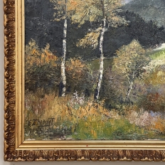 Antique Framed Oil Painting on Canvas signed E.X. Chaouet