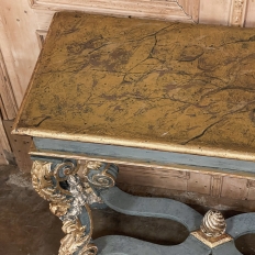 Early 19th Century Italian Baroque Faux-Sienna Marble Console