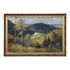 Antique Framed Oil Painting on Canvas signed E.X. Chaouet