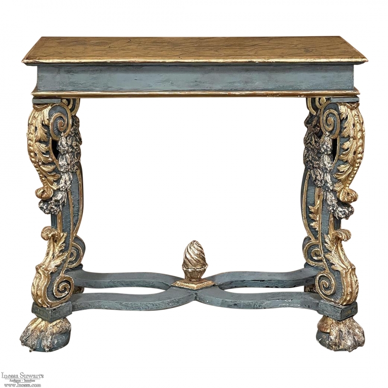 Early 19th Century Italian Baroque Faux-Sienna Marble Console