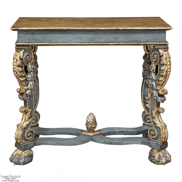 Early 19th Century Italian Baroque Faux-Sienna Marble Console