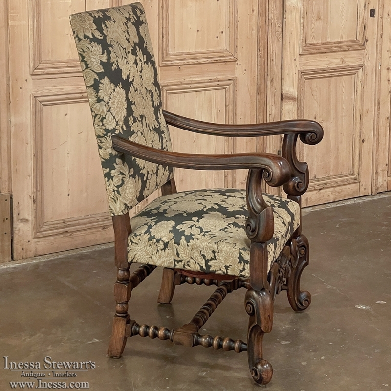Antique French Louis XIV Armchair Fauteuil