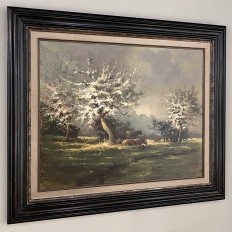 Framed Oil Painting on Canvas by E. Van Orden 'Spring Time Pastoral'