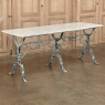 19th Century French Cast Iron Cafe Table ~ Sofa Table with Carrara Marble
