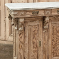 19th Century French Neoclassical Bar ~ Counter with Carrara Marble Top
