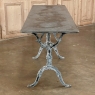19th Century French Belle Epoque Cast Iron Cafe Table ~ Sofa Table with Bluestone Top