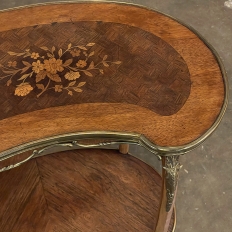 Antique French Louis XV Kidney Shaped Marquetry End Table