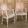 Pair Antique French Louis XVI Painted Armchairs
