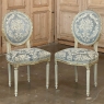 Set of 6 Antique French Louis XVI Neoclassical Painted Dining Chairs