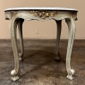 Antique Country French Painted Round End Table