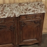 Antique French Louis XV Step-Front Marble Top Serpentine Buffet
