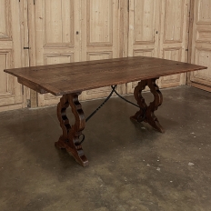 Rustic Spanish Vintage Flip Top Sofa Table ~ Dining Table with Wrought Iron