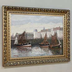 Antique Framed Oil Painting on Canvas by G. Hodeige dated 1936