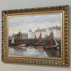Antique Framed Oil Painting on Canvas by G. Hodeige dated 1936