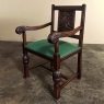 Antique French Gothic Partner's Desk and Armchair Set