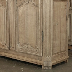 18th Century Country French Louis XIII Armoire in Stripped Oak