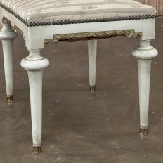 19th Century French Louis XVI Painted Footstool ~ Vanity Bench