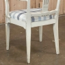 Set of 6 Antique Swedish Gustavian Painted Dining Chairs includes 2 Armchairs
