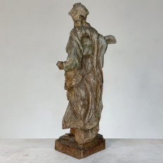 Hand Carved and Painted Wood Saint Statue