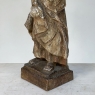 19th Century French Hand Carved and Painted Wood Statue