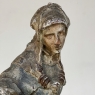 19th Century French Hand Carved and Painted Wood Statue
