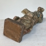 19th Century French Hand Carved and Painted Wood Statue