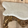 19th Century French Louis XV Rococo Marble Top Giltwood Console