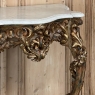 19th Century French Louis XV Rococo Marble Top Giltwood Console