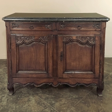 18th Century County French Walnut Buffet with Black Marble Top