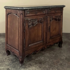 18th Century County French Walnut Buffet with Black Marble Top