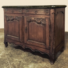 18th Century County French Walnut Buffet with Black Marble Top