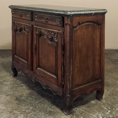 18th Century County French Walnut Buffet with Black Marble Top