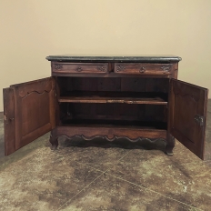 18th Century County French Walnut Buffet with Black Marble Top