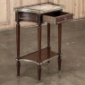 Antique French Directoire Style Mahogany Marble Top End Table ~ Nightstand