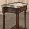Antique French Directoire Style Mahogany Marble Top End Table ~ Nightstand