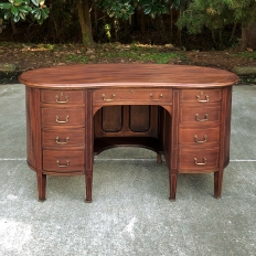 Antique English Kidney Shaped Mahogany Desk