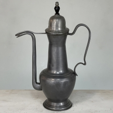 19th Century Flemish Pewter Chocolate Pot