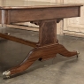 Antique English Walnut Edwardian Partner's Desk with Leather Top