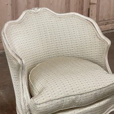 Pair Antique French Painted Louis XV Style Petite Boudoir Chairs